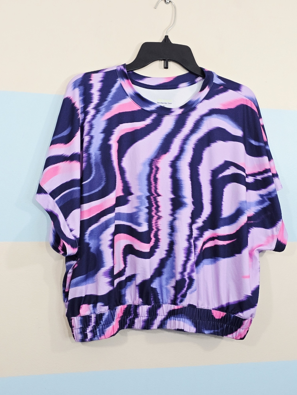 Tek Gear Abstract Wave-Print Short Sleeve Tee in Purple and Pink - Picture 3 of 5